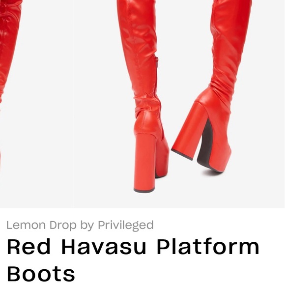 LEMON DROP RED PLATFORM BOOTS - Picture 5 of 6